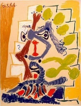 パブロ・ピカソ Painting - 1966 年のキュビスト パブロ・ピカソの顔